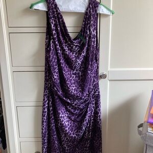 Ralph Lauren leopard print, lined, polyester jersey dress